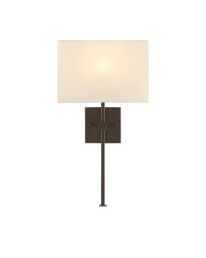 Ashdown Bronze Wall Sconce - White Shade