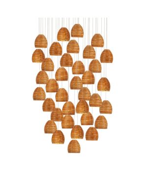 Beehive 36-Light Round Multi-Drop Pendant