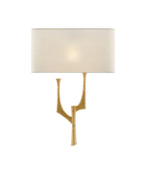 BodNonent Gold Wall Sconce - White Shade - Right