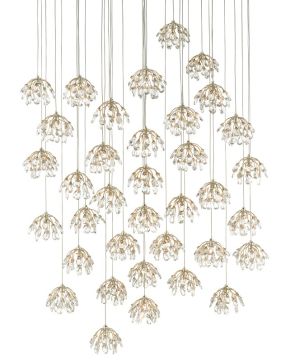 Crystal Bud 36-Light Round Multi-Drop Pendant