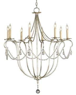 Crystal Lights Large Silver Chandelier
