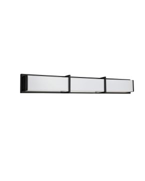 50W Matte Black Vanity Light w/ White Acrylic Diffuser 