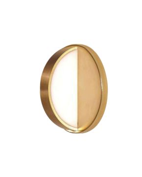 5W Wall Sconce, Aged Brass with White Acrylic Diffuser