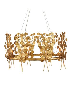 Golden Eucalyptus Round Chandelier