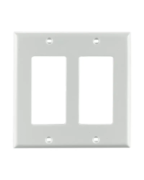 Decora Wall Plate - Double Gang - White
