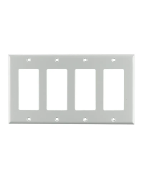Decora Wall Plate - Quadruple Gang - White