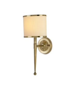 Primo Brass Wall Sconce - Cream Shade