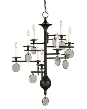 Sethos Small Black Recycled Glass Chandelier
