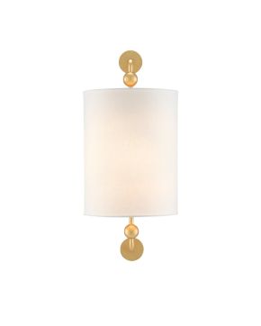 Tavey Gold Wall Sconce - White Shade