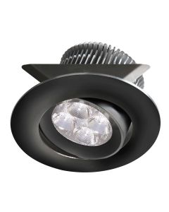 Black 2x4W 3000K, CRI80+, 25 beam, 24VDC input with Male Connector, 18 Lead wire, D84xH50 mm, Dimmable.25 Adjustable tilt angle.