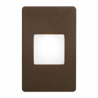 120VAC input, L125mmxW78mmxH37mm, 2700K, 3.3W IP65, Bronze Wall LED Light with White Lens