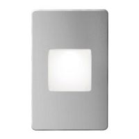 120VAC input, L125mmxW78mmxH37mm, 2700K, 3.3W IP65, Brushed Aluminum Wall LED Light with White Lens. DLEDW-245-BA