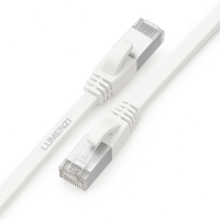 Cat8 Round Ethernet Cable 5ft, White, 1 Pc Pack